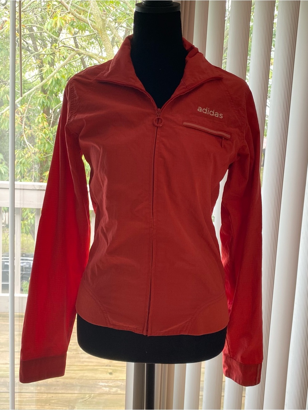 adidas Women's Coral-Red Lightweight Bomber Jacket